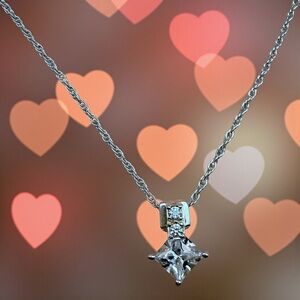 S925 DG signed Sterling silver 2 small & one big CZ vintage estate​